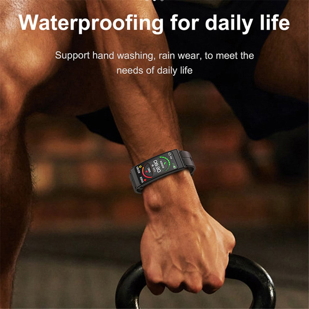 K13 2-in-1 1.14-inch Smart Watch Bluetooth-compatible Earphone Sports Bracelet, Leather Strap