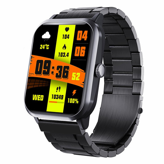 F33 IP67 1.91-inch Smart Watch Blood Sugar Heart Rate Monitor, Steel Strap
