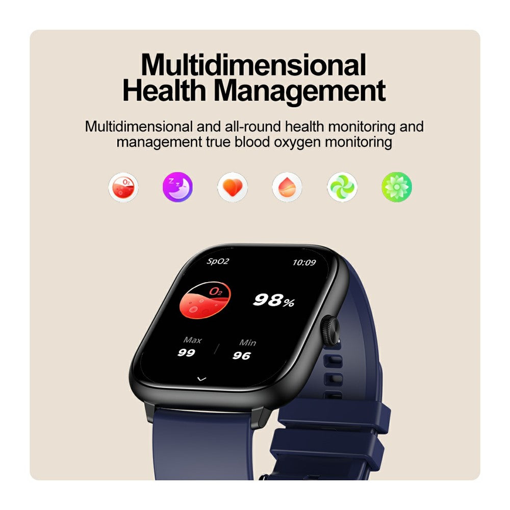 T22 2.06" AMOLED Screen Smart Watch with Bluetooth-compatible Calling, Encoder, Multi-Mode Sports
