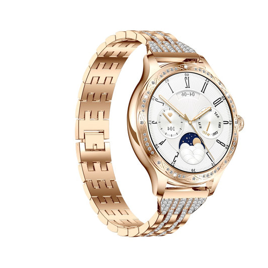 AK60 Steel Strap + Silicone Strap Women Smart Watch Health Monitoring Bluetooth-compatible Calling Smart Bracelet