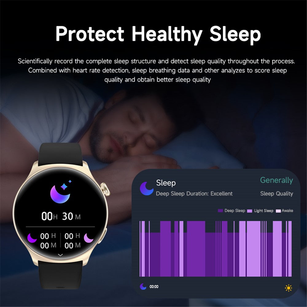 MX16 1.43-inch Round Screen Bluetooth-compatible Calling Health Monitor Smart Watch