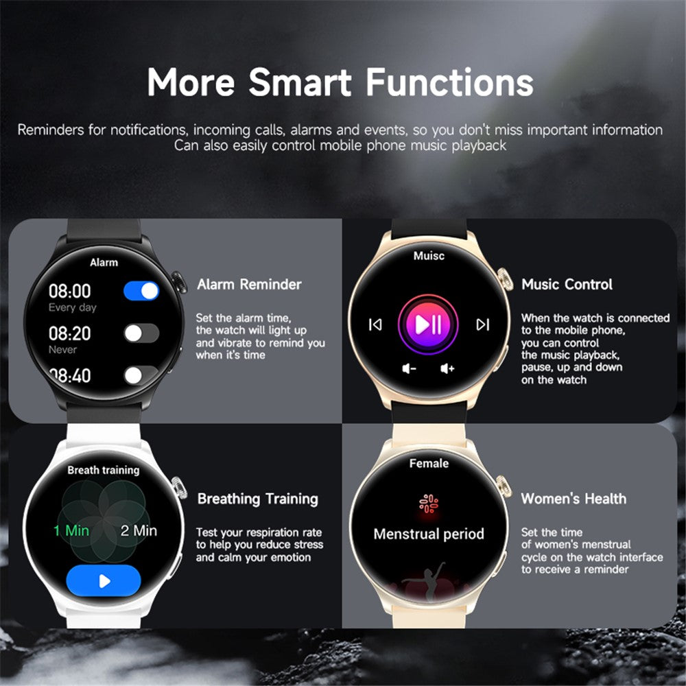 MX16 1.43-inch Round Screen Bluetooth-compatible Calling Health Monitor Smart Watch