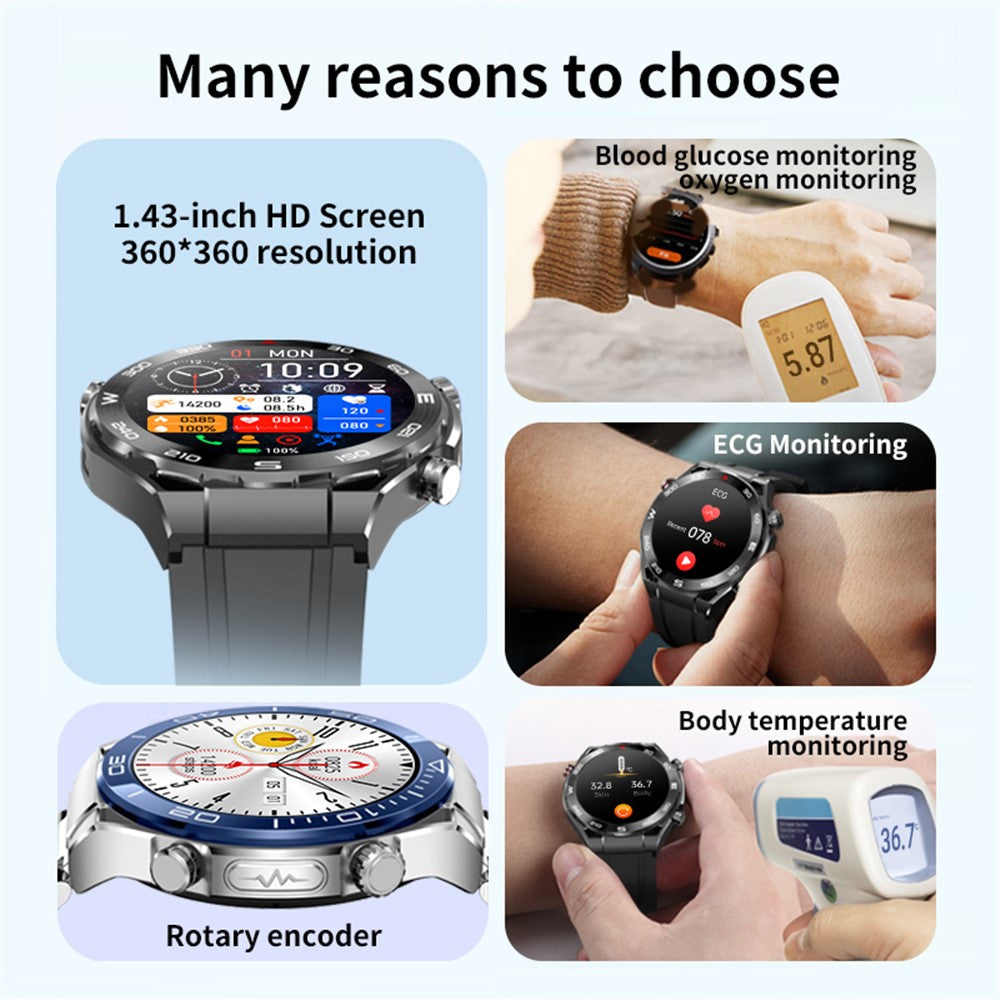X100 1.43-inch Round Screen Multi-sport Modes Health Monitor Smart Watch