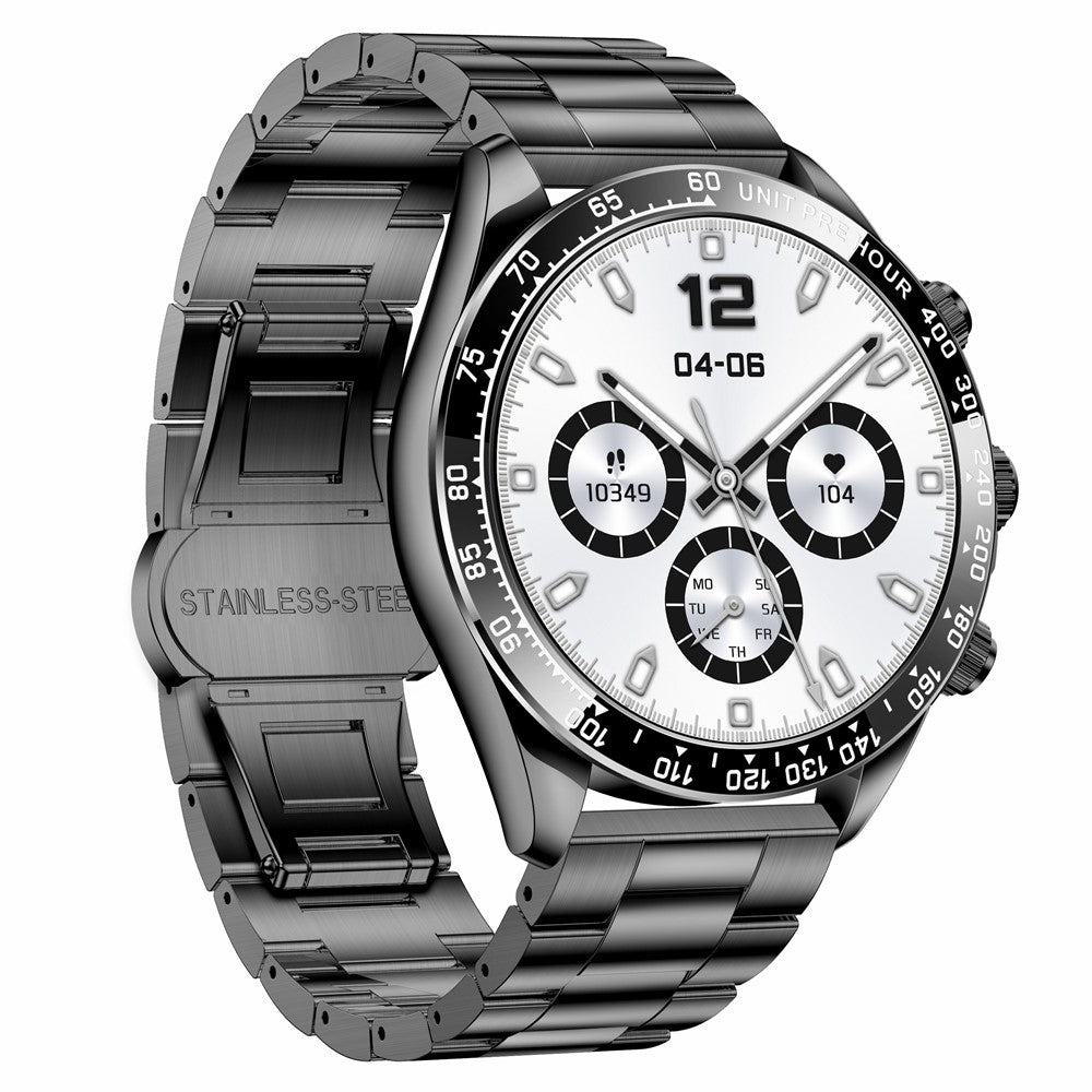 AK63 Bluetooth-compatible Call AMOLED Screen Smart Watch Bracelet with Steel Strap