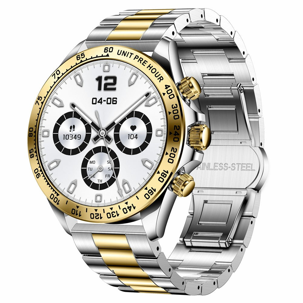AK63 Bluetooth-compatible Call AMOLED Screen Smart Watch Bracelet with Steel Strap