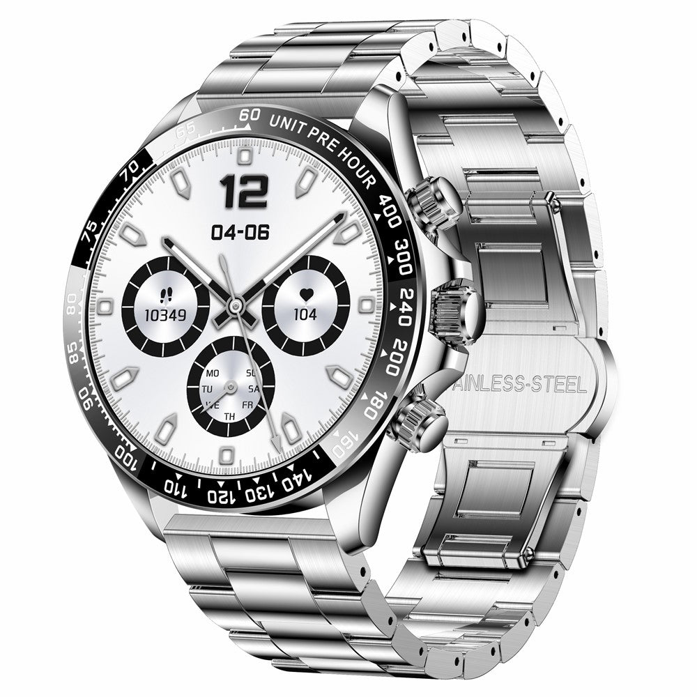 AK63 Bluetooth-compatible Call AMOLED Screen Smart Watch Bracelet with Steel Strap