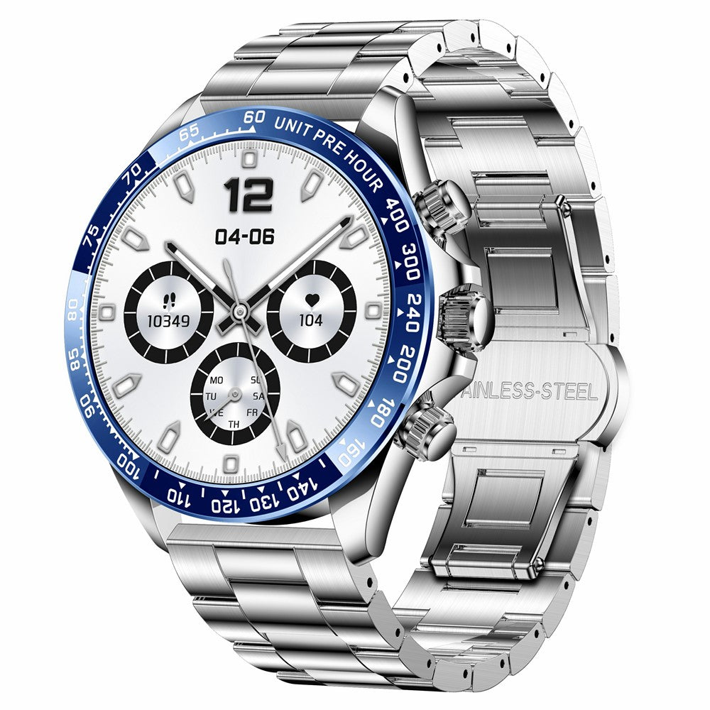 AK63 Bluetooth-compatible Call AMOLED Screen Smart Watch Bracelet with Steel Strap