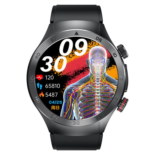 E800 1.49-inch AMOLED Screen Bluetooth-compatible Call Laser Therapy ECG Smart Watch, Silicone Strap