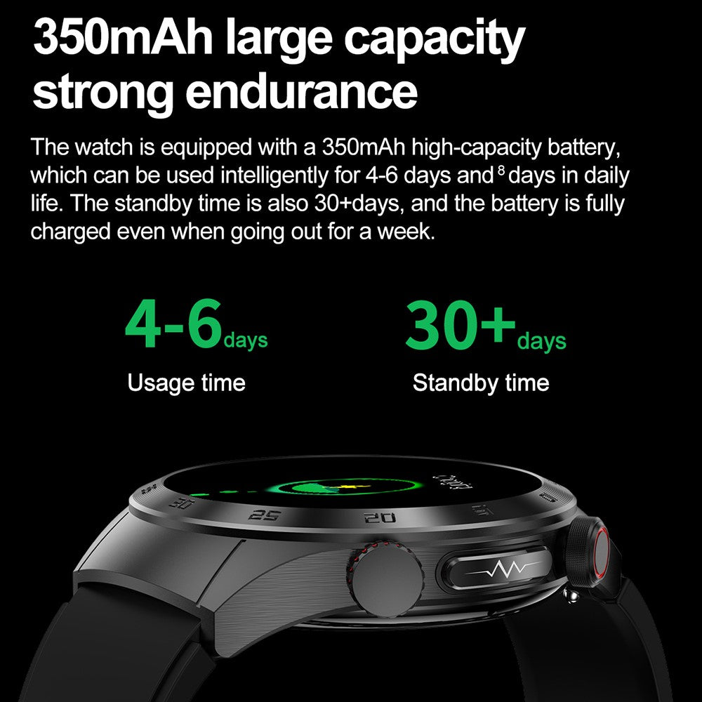 E800 1.49-inch AMOLED Screen Bluetooth-compatible Call Laser Therapy ECG Smart Watch, Silicone Strap