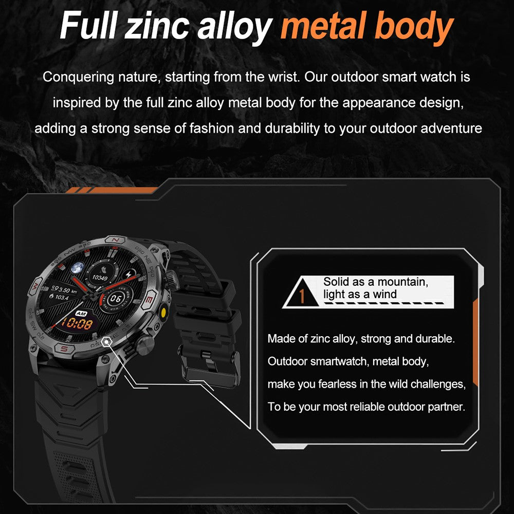 KC86 Men's Smart Watch 1ATM Waterproof Bracelet with Altitude Barometric Pressure Measurement