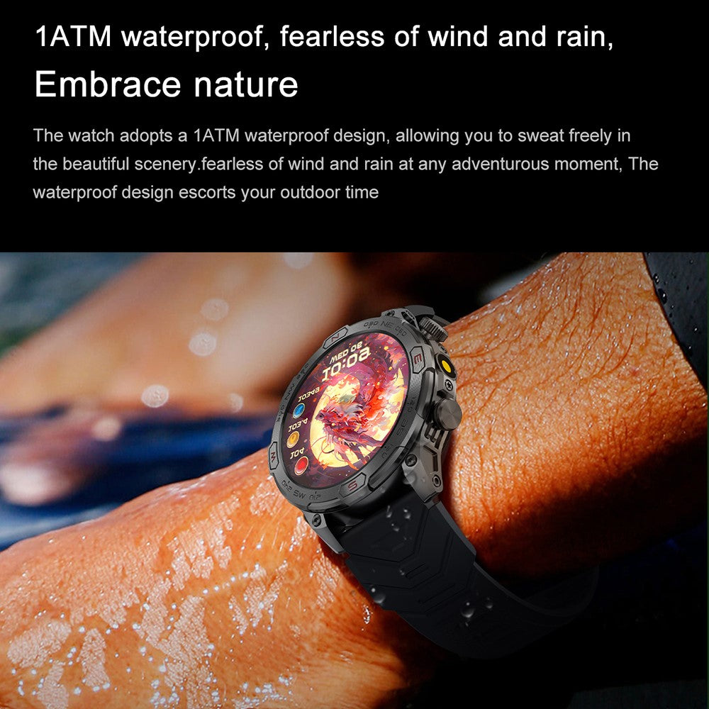 KC86 Men's Smart Watch 1ATM Waterproof Bracelet with Altitude Barometric Pressure Measurement