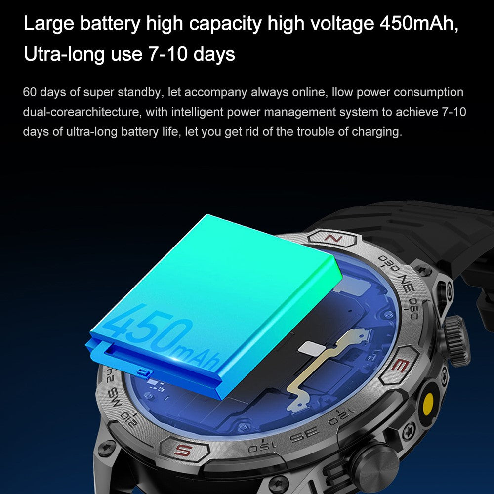 KC86 Men's Smart Watch 1ATM Waterproof Bracelet with Altitude Barometric Pressure Measurement