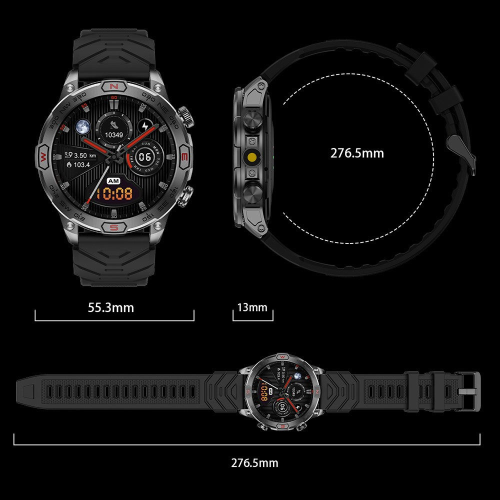 KC86 Men's Smart Watch 1ATM Waterproof Bracelet with Altitude Barometric Pressure Measurement