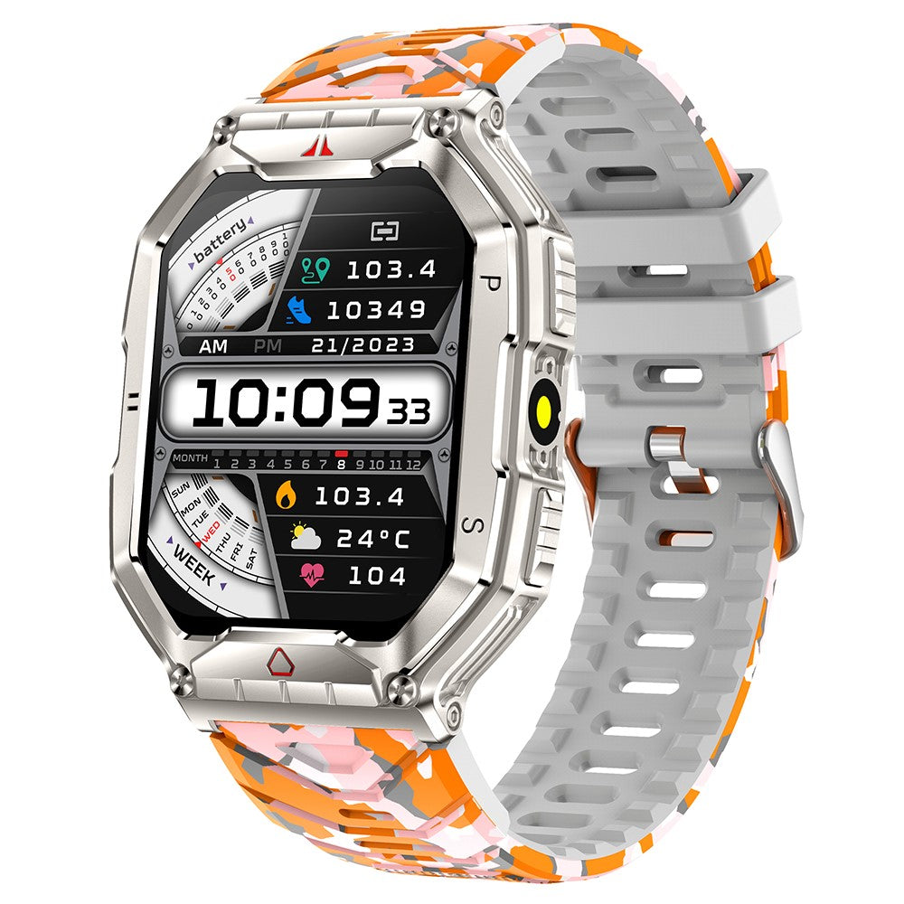 KR82 Waterproof Men's Wrist Bracelet Flashlight 2.1-Inch Screen Smart Watch for Outdoors