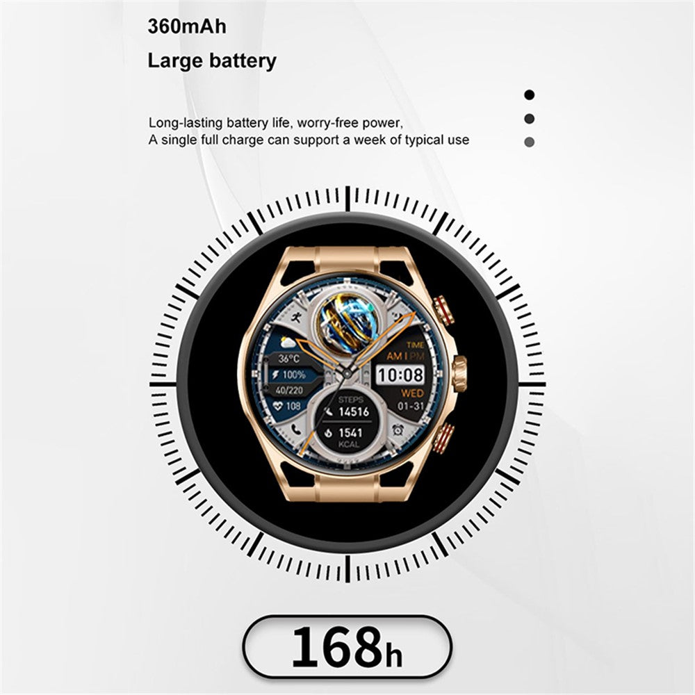 HEYPLUS GTR Bluetooth-compatible Call Smart Watch 1.6 Inch AMOLED Round Screen Fitness Tracker