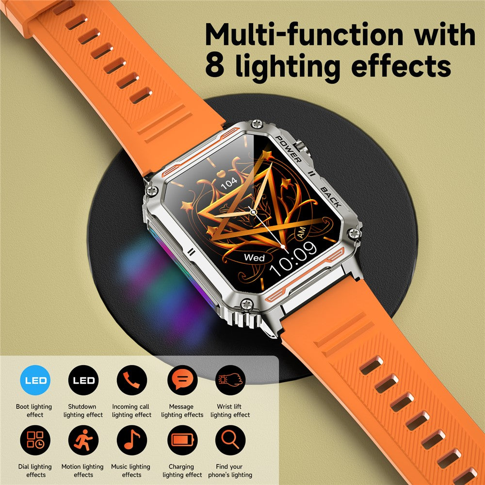 P3 Heart Rate Monitor Bluetooth-compatible Call Sports Smart Watch with Colorful Breathing Light