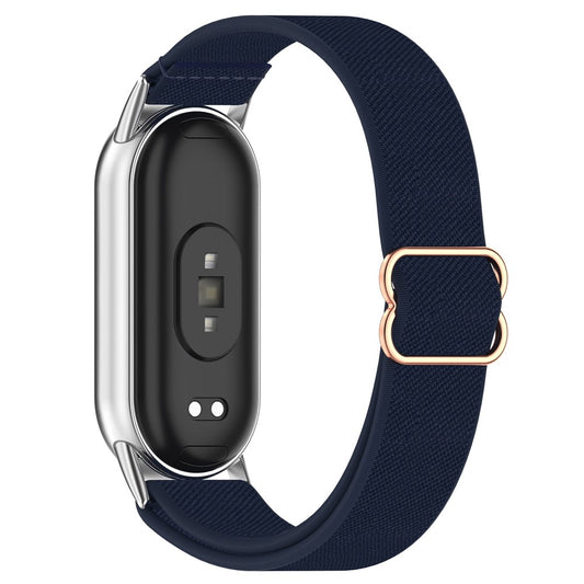 Watch Band for Xiaomi Mi Band 9 Ceramic Edition / Smart Band 9 NFC / 9 / 8 NFC / 8 Nylon Elastic Strap with Stainless Steel Connector