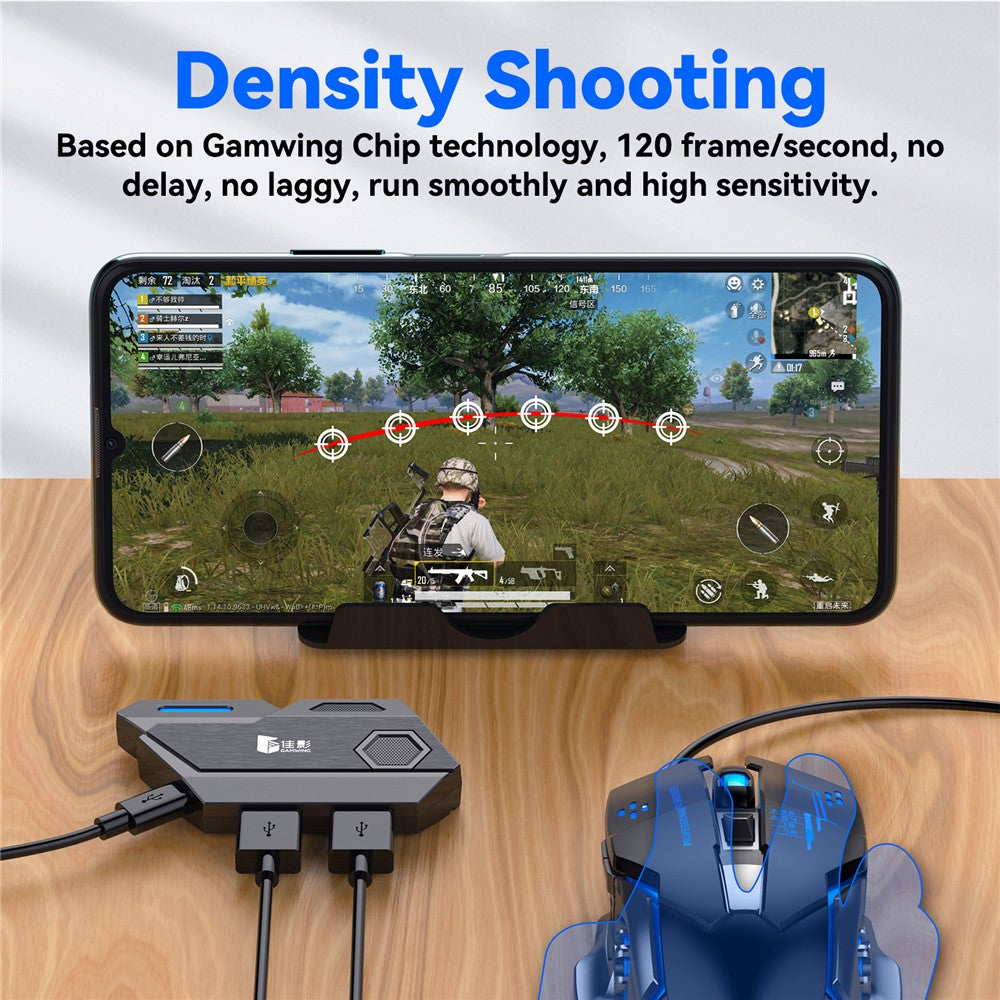 GAMWING Elite Converter+G2 Mouse+K12 Mute Keyboard+Phone Bracket Stand