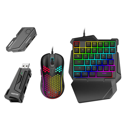 GAMWING Blader Converter + Hunter Adapter + G7 Keyboard + GM86 Mouse Set for Game Console