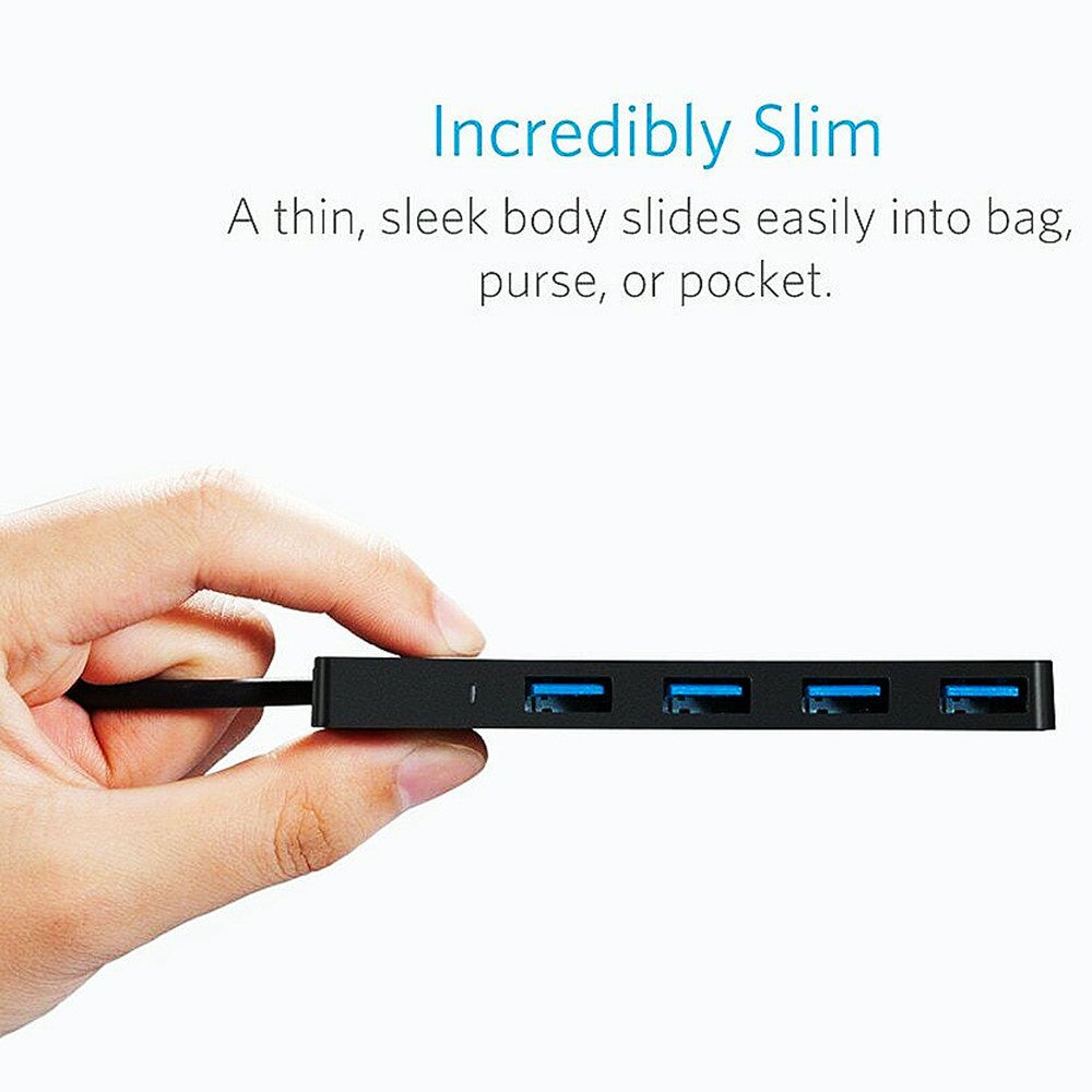 Ultra Slim 4 in 1 USB 3.0 Hub High Speed Data Transmission USB Expander Splitter for Android Phone and Laptop