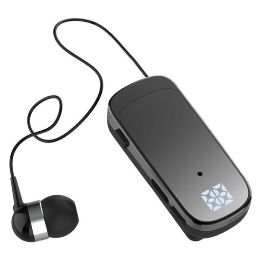 K65 Incoming Call Vibration Digital Display Retractable Lavalier Bluetooth-compatible Earphones