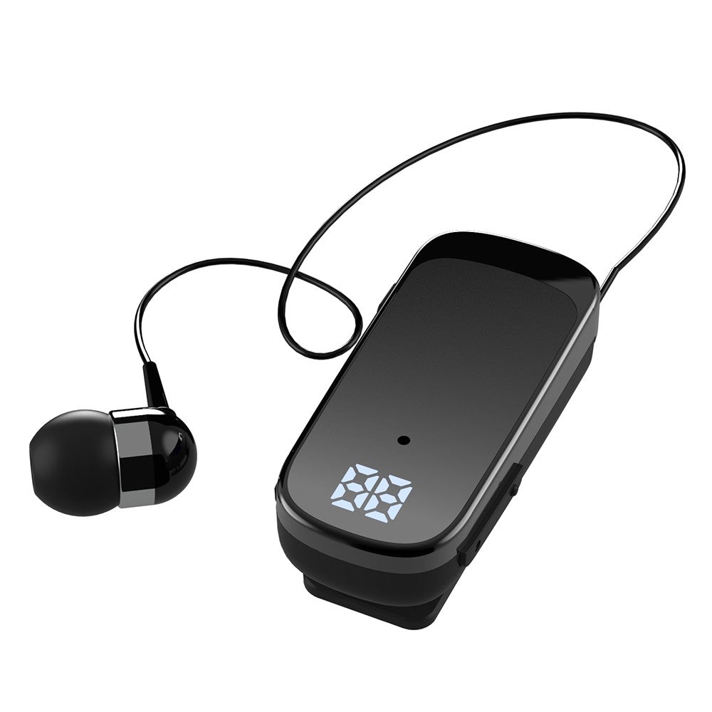 K65 Incoming Call Vibration Digital Display Retractable Lavalier Bluetooth-compatible Earphones