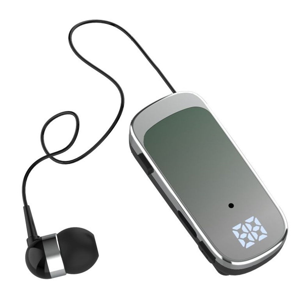 K65 Incoming Call Vibration Digital Display Retractable Lavalier Bluetooth-compatible Earphones