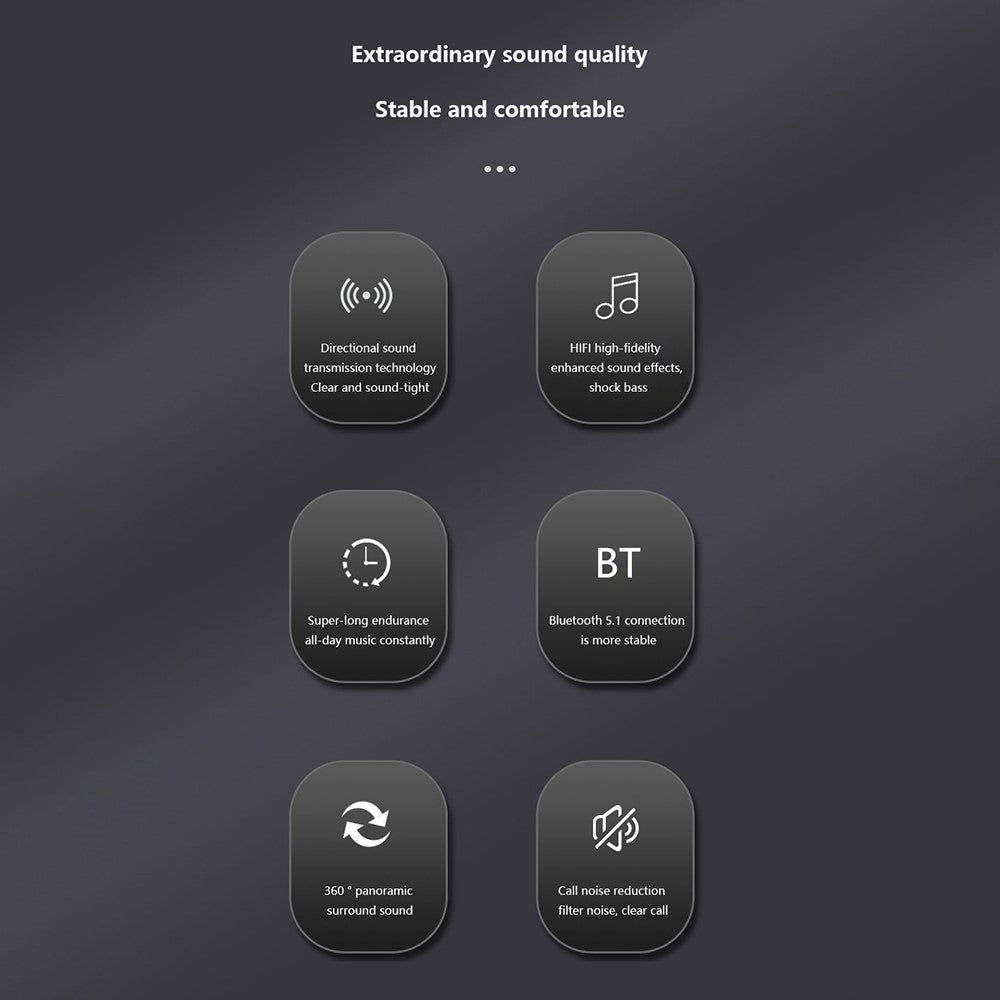SHINECON QH-004 HiFi Sound Bluetooth-compatible 5.1 Earphones Noise Reduction OWS Open Ear Sports Headphones