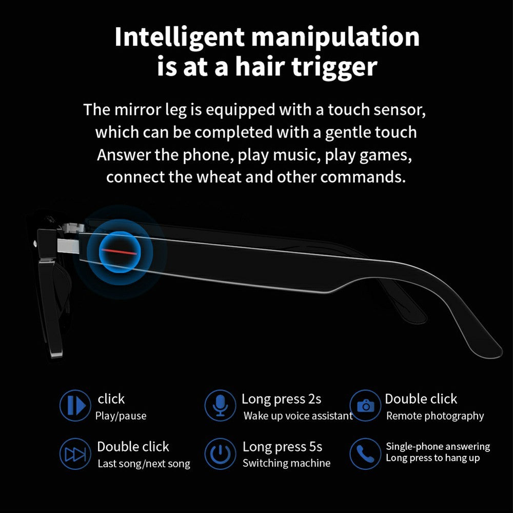 E13-C Bluetooth-compatible Smart Glasses Wireless Music Earphone Sunglasses (CE Certified)