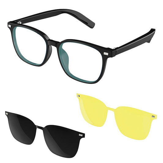 G05-T3 Bluetooth-compatible Smart Sunglasses Earphone with Anti-Blue-Ray Lens+Magnetic Lens+Night Vision Lens (CE Certified)