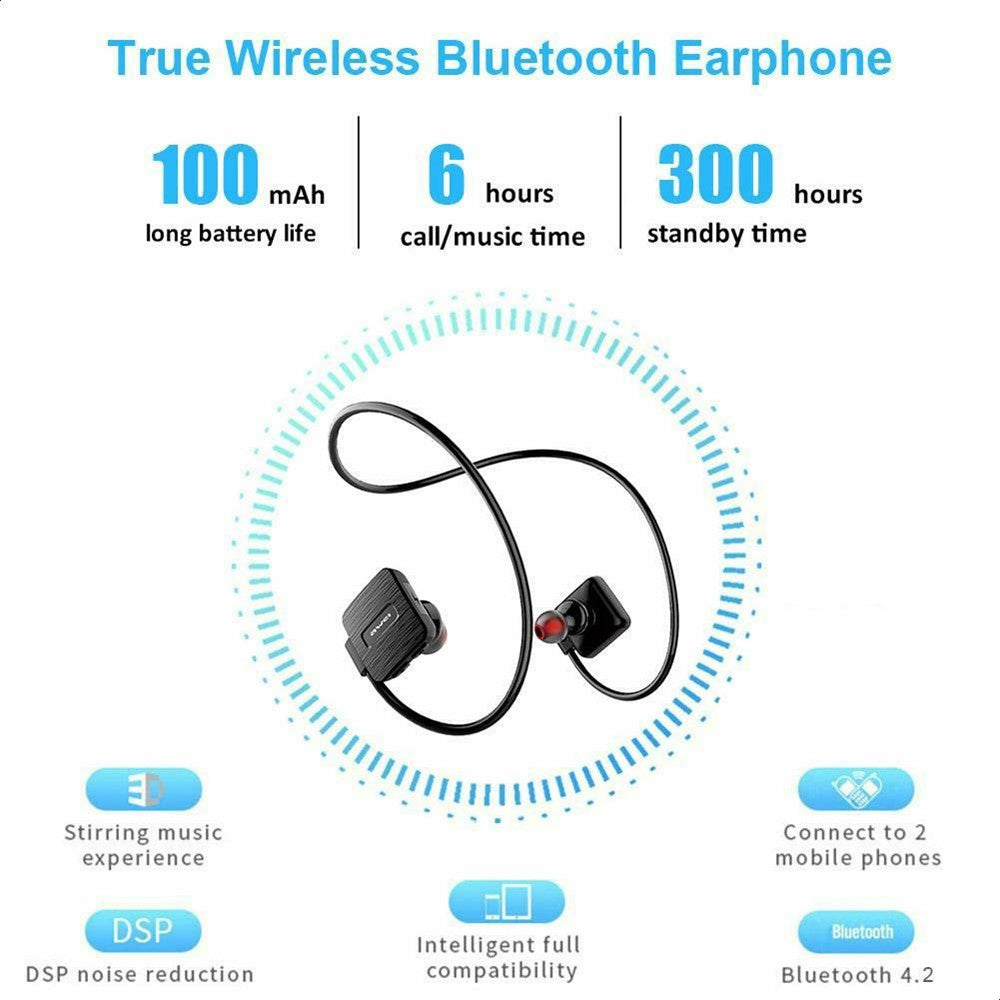 AWEI A848BL Surround Sound Sports Headphones True Wireless Bluetooth-compatible Earphones