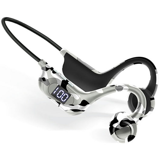AKZ-G6 Bluetooth-compatible 5.3 Hi Fi Sound Earphones Open Ear Bone Conduction Headphones with LED Display