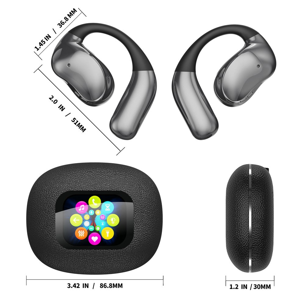 YJ33 Bluetooth-compatible Earphones Noise Reduction Wireless Earhooks with Touch Control Charging Case