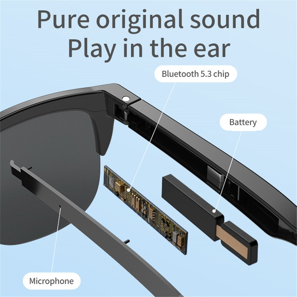 F06 144 Languages Smart AI Translation Bluetooth-Compatible Glasses Anti UV Sunglasses with Earphone