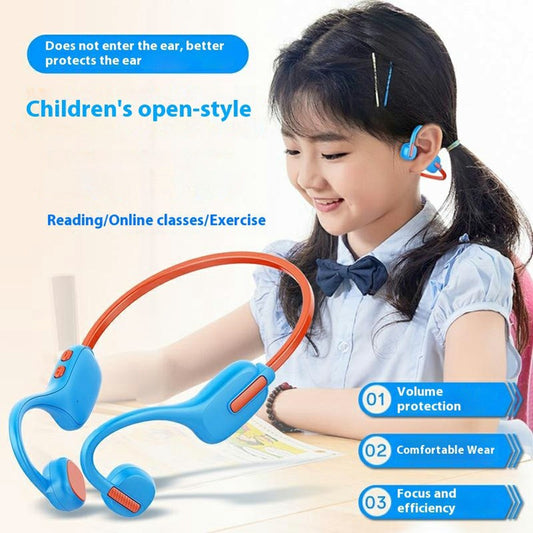 x12 Bone Conduction Wireless Earphones for Kids Waterproof Bluetooth-compatible Headphones Built In 8GB Memory