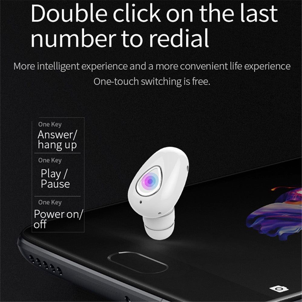 X01 Sports Invisible Mini Single Earbud Stereo Sound Wireless Bluetooth-compatible In-ear Earphone
