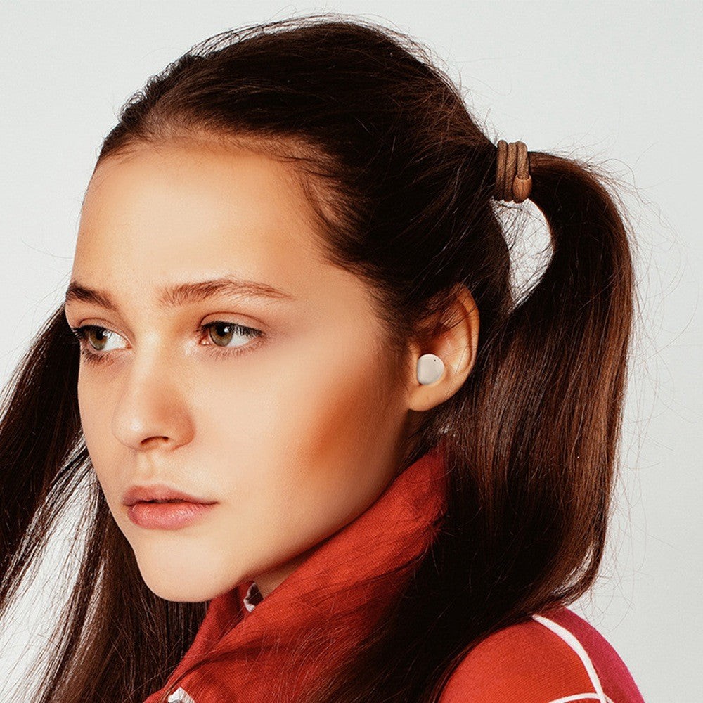 Single Wireless Earphone Mini Bluetooth-compatible Headset Sports Headphone with Lipstick-shaped Charging Case