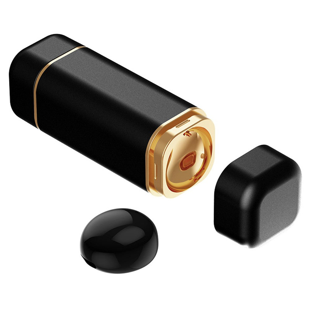 Single Wireless Earphone Mini Bluetooth-compatible Headset Sports Headphone with Lipstick-shaped Charging Case