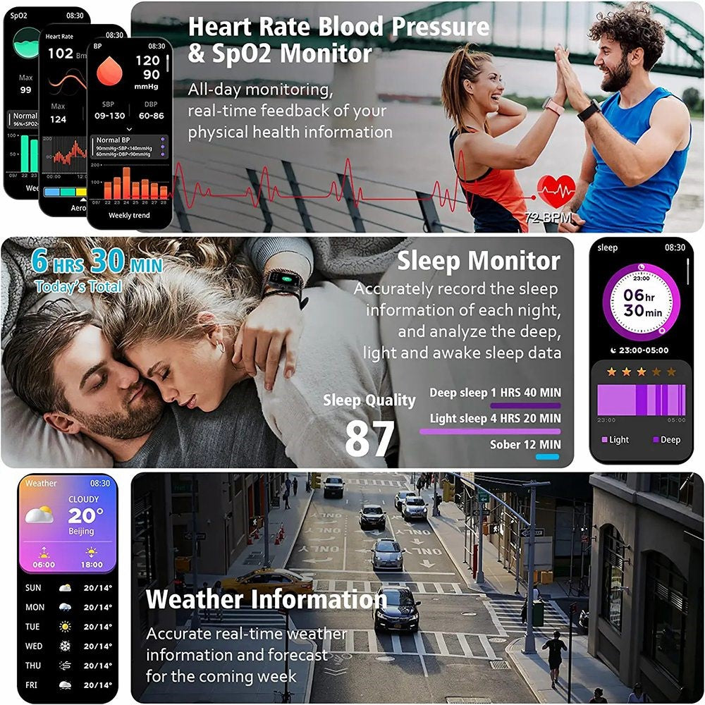 H13 Square Screen Bluetooth-compatible Call Sports Watch Heart Rate Sleep Monitoring Smart Wristband