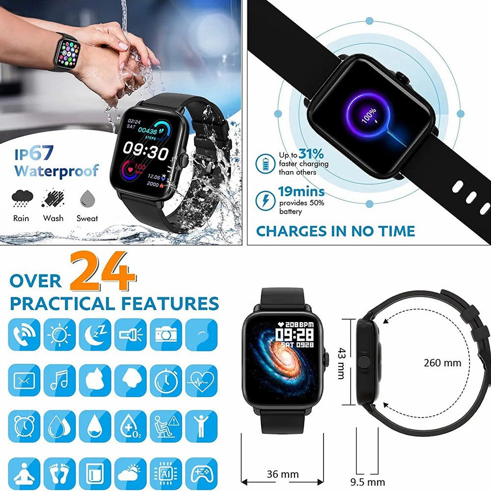 H13 Square Screen Bluetooth-compatible Call Sports Watch Heart Rate Sleep Monitoring Smart Wristband