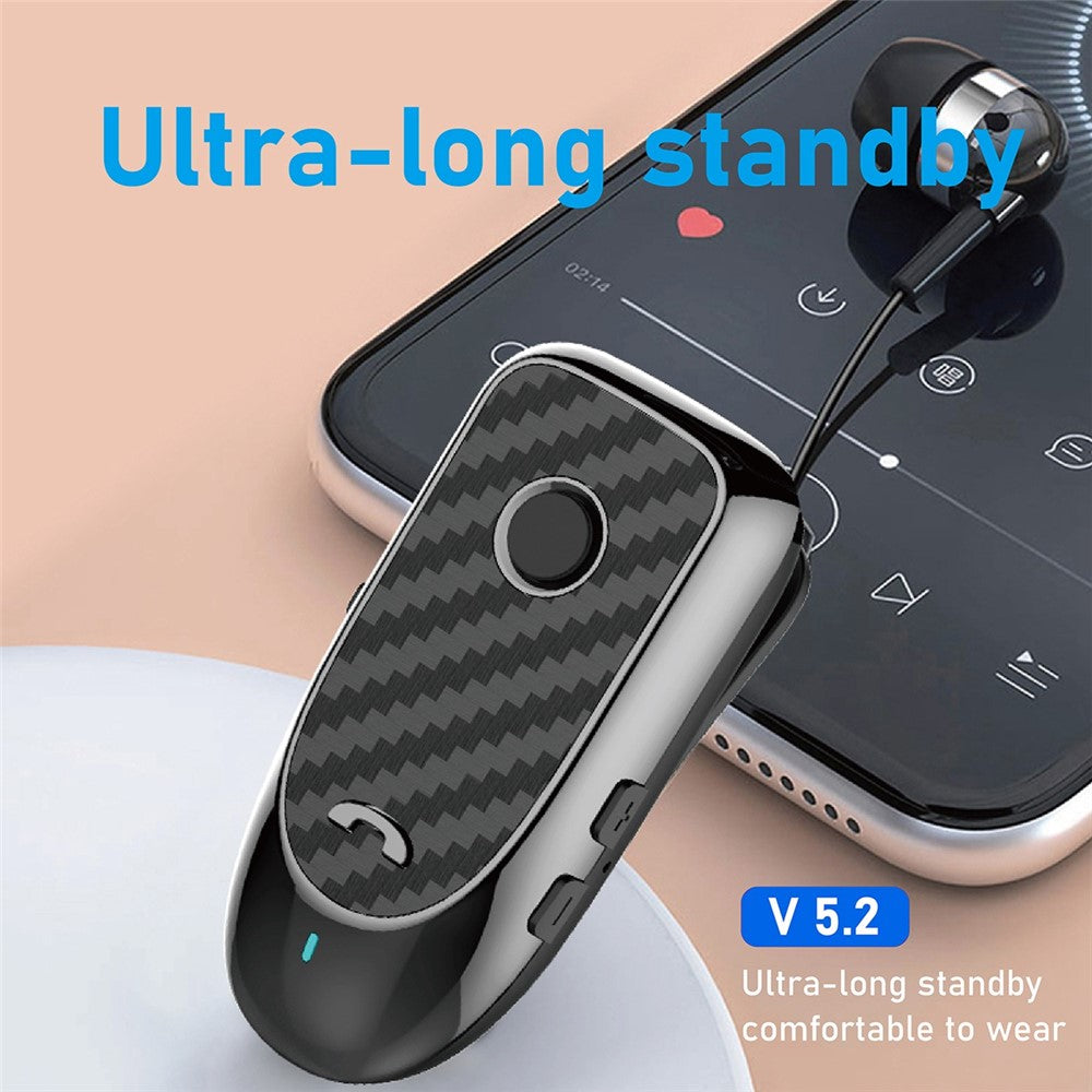 HILEO Hi60 Clip-On Style Bluetooth-compatible Headset Single Ear Wireless Headphone Stretchable Business Earphone for Driving