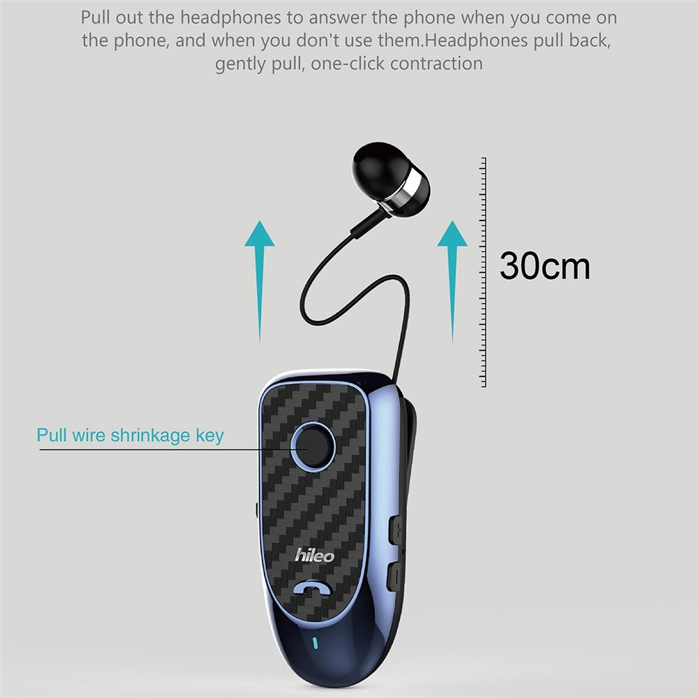 HILEO Hi60 Clip-On Style Bluetooth-compatible Headset Single Ear Wireless Headphone Stretchable Business Earphone for Driving