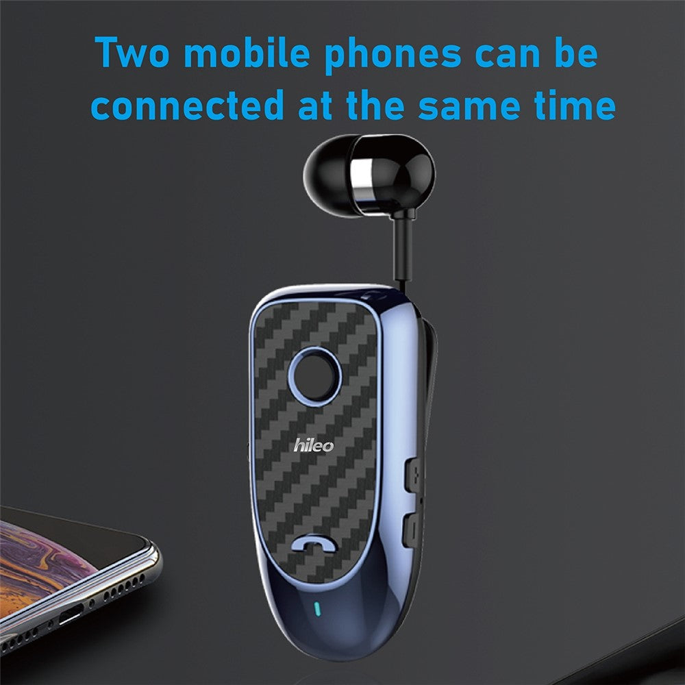 HILEO Hi60 Clip-On Style Bluetooth-compatible Headset Single Ear Wireless Headphone Stretchable Business Earphone for Driving
