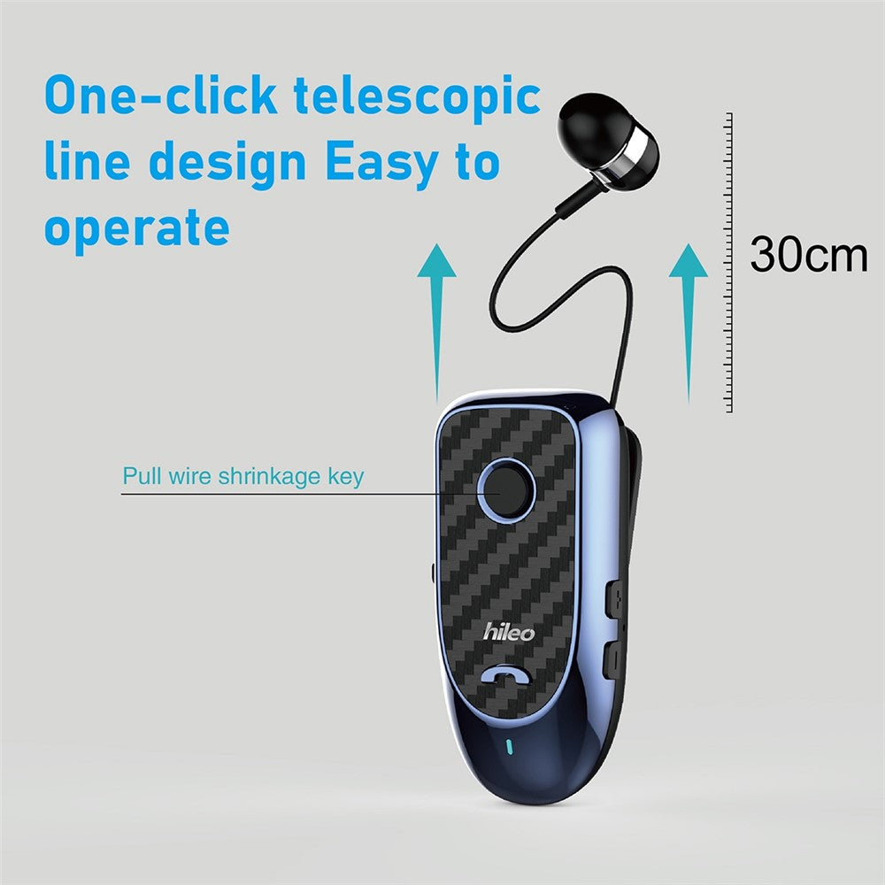 HILEO Hi60 Clip-On Style Bluetooth-compatible Headset Single Ear Wireless Headphone Stretchable Business Earphone for Driving
