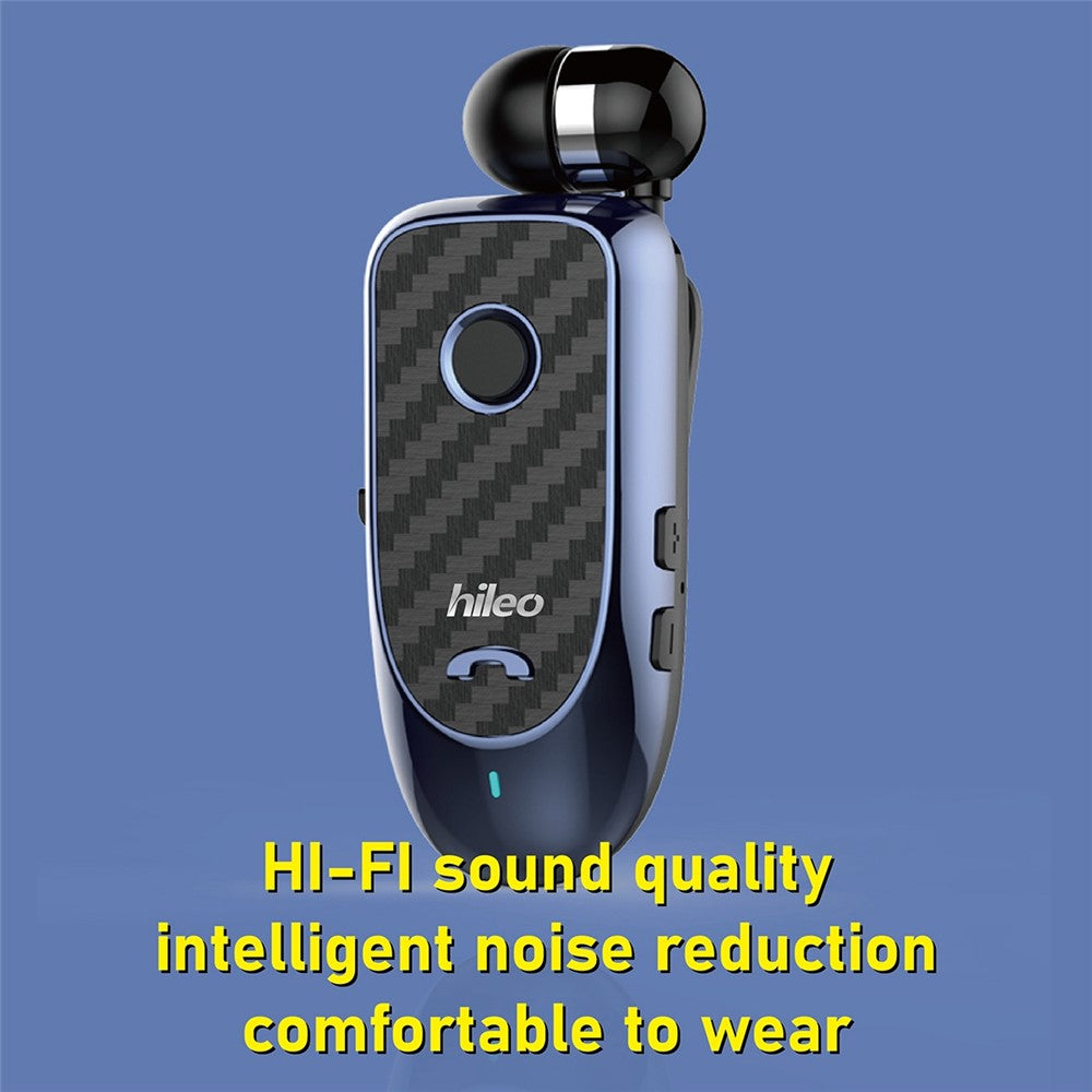 HILEO Hi60 Clip-On Style Bluetooth-compatible Headset Single Ear Wireless Headphone Stretchable Business Earphone for Driving