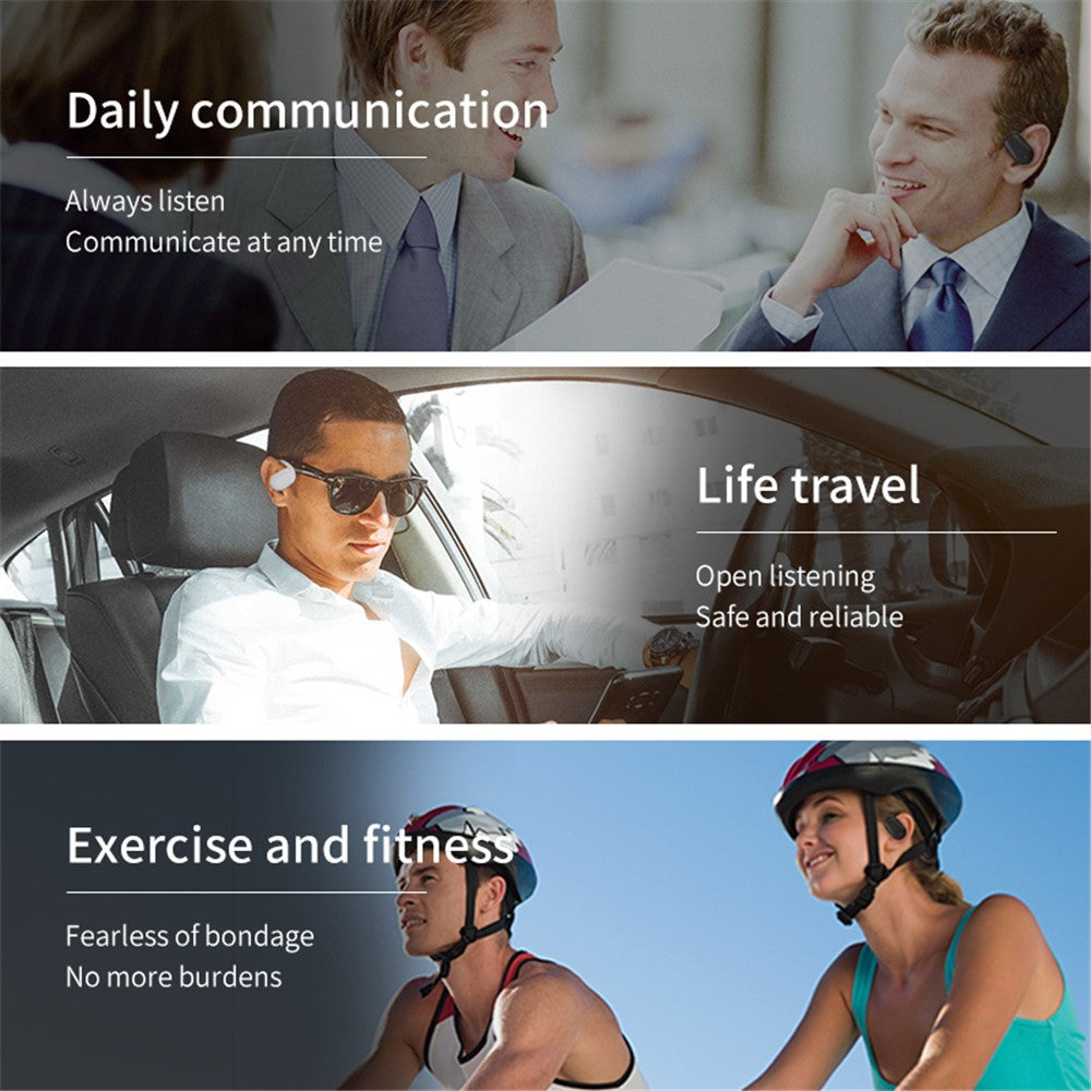 YJ77 Business Single Ear Wireless Bluetooth-compatible Earhook Headset Air Conduction Hands-free Call Music Earphone
