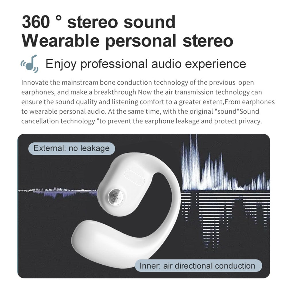 YJ77 Business Single Ear Wireless Bluetooth-compatible Earhook Headset Air Conduction Hands-free Call Music Earphone