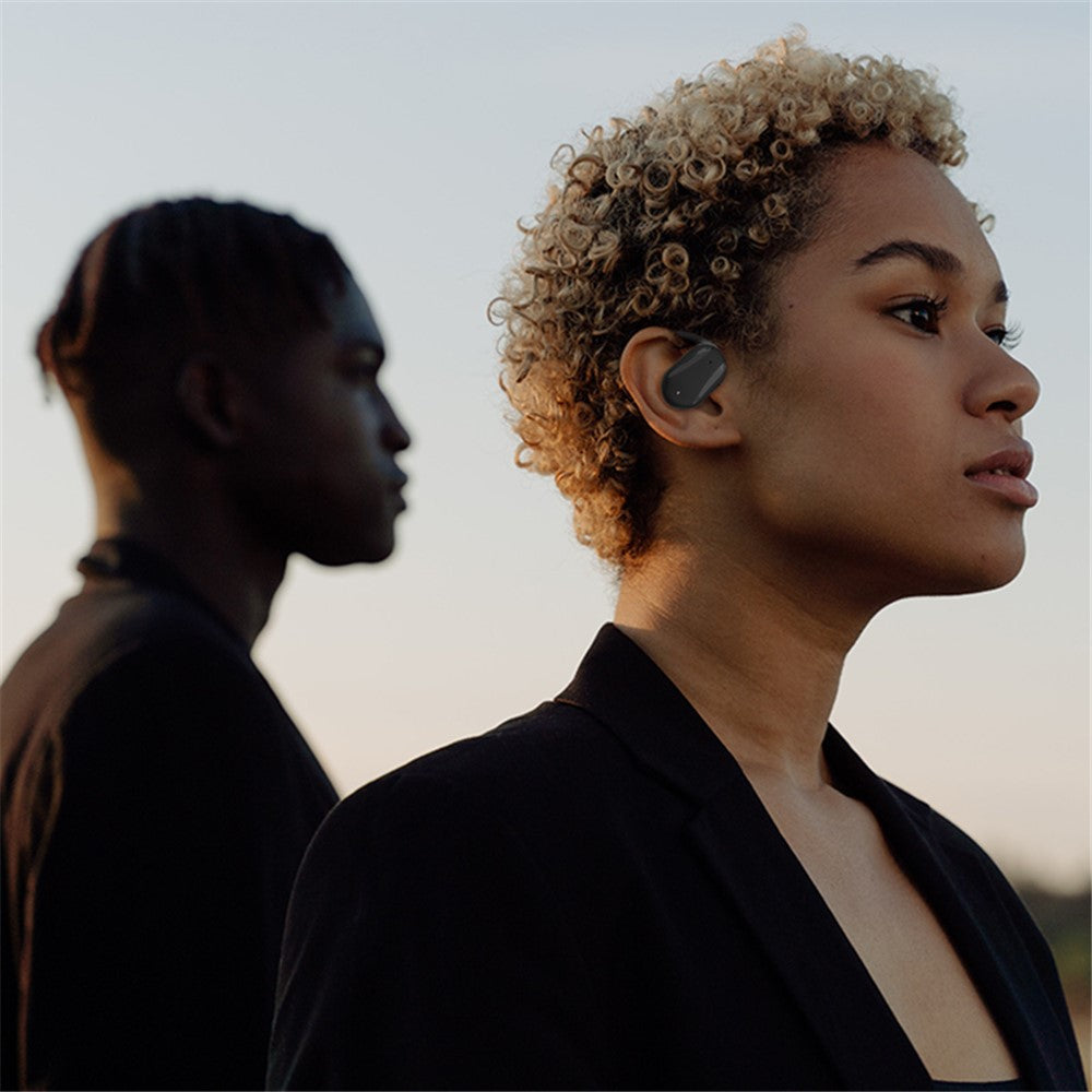 YJ77 Business Single Ear Wireless Bluetooth-compatible Earhook Headset Air Conduction Hands-free Call Music Earphone