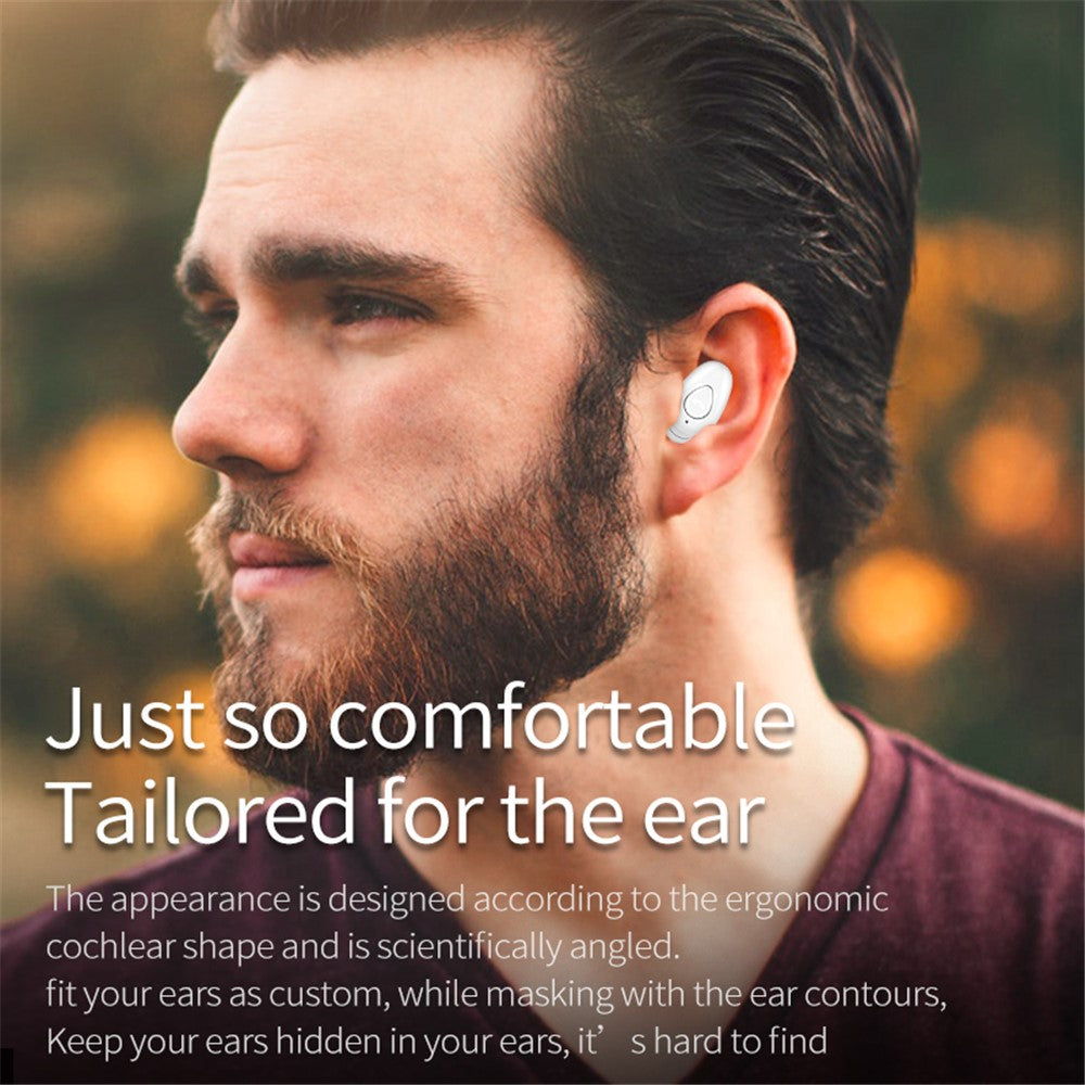 YX01 Single Ear Bluetooth-compatible Headset Wireless Mini Earphone Sports Running with Charging Case and Charging Cable