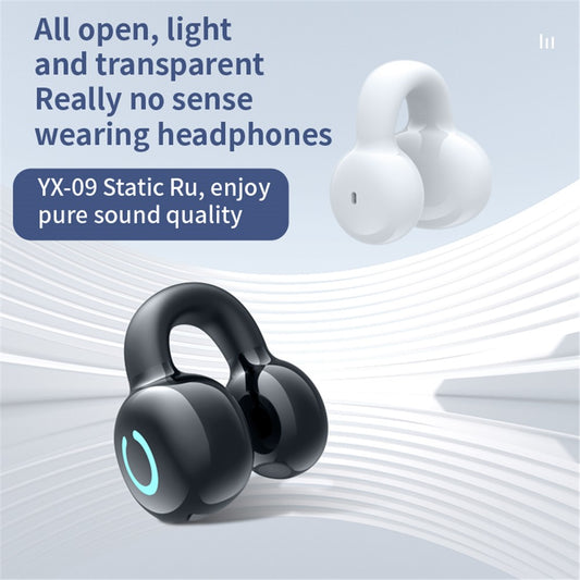 YX09 Clip-On Single Ear Bluetooth-compatible Headset Stereo Business Style Wireless Headphones
